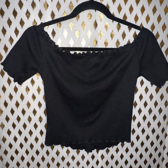 Fishnet workout top and off shoulder crop top Bundle set size M - Picture 9 of 10